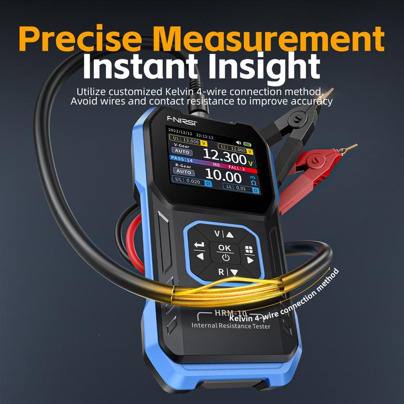 FNIRSI HRM-10 Battery Voltage Internal Resistance Tester 18650 High-precision AC Acid Lithium Lead Car Battery Capacitor Tester