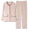 2025 Women's Fleece Winter Pajama Set: Long Sleeve Cardigan & Pants - Cozy, Loose-Fit Homewear