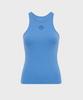 MARINE SERRE (W) Moon Logo Ribbed Jersey Tank Top Blue Moon Logo Ribbed Jersey Tank Top Bb01 Blue Bonnet
