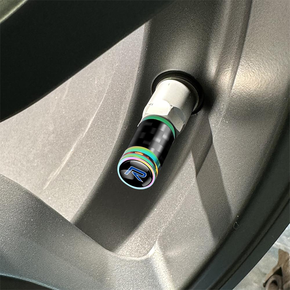 For Volvo ew1For Volvo R Rdesign XC40 C70 V60 V90 AWD T6 D8 T8 4Pcs Carbon Fiber Car Wheel Tire Valve Stem Air Cap Auto Accessories Valve Cap