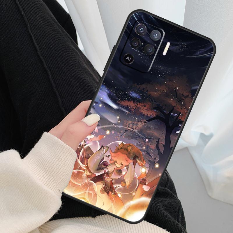 Genshin Impact Case For OPPO A54 A74 A94 A83 A91 A93 A5 A9 A31 A53 2020 A15 A52 A72 Find X5 X3 Pro Cover