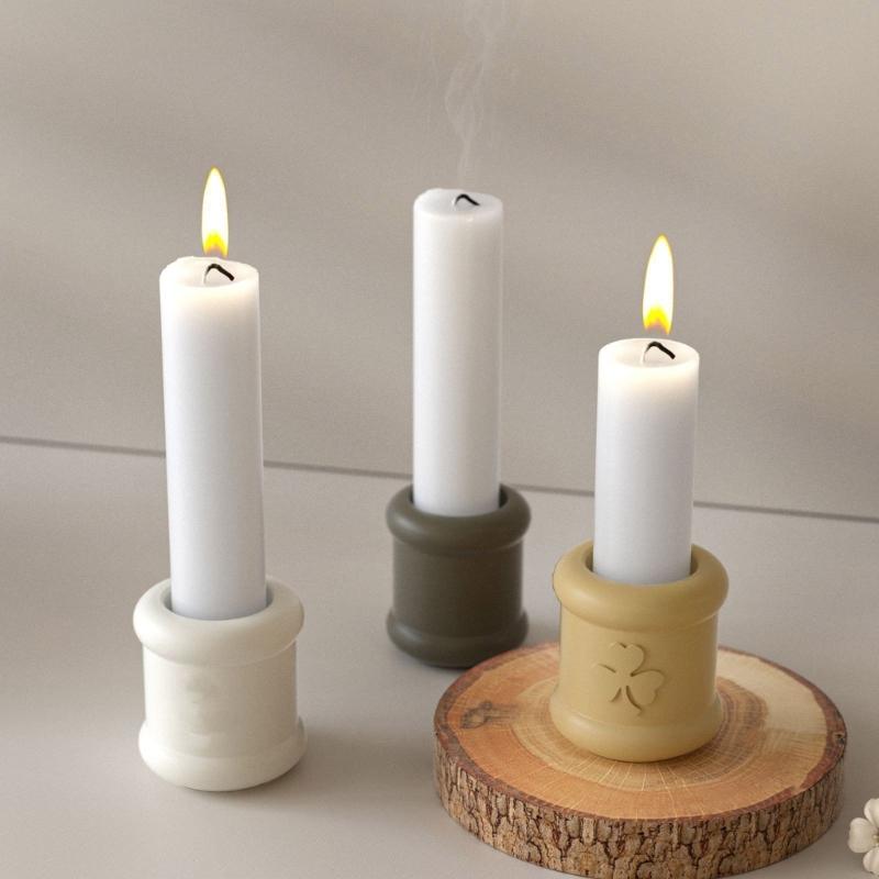 Silicone Cylinder Candle Holder Mould for Resin Craft and Decorative Candle Base Making
