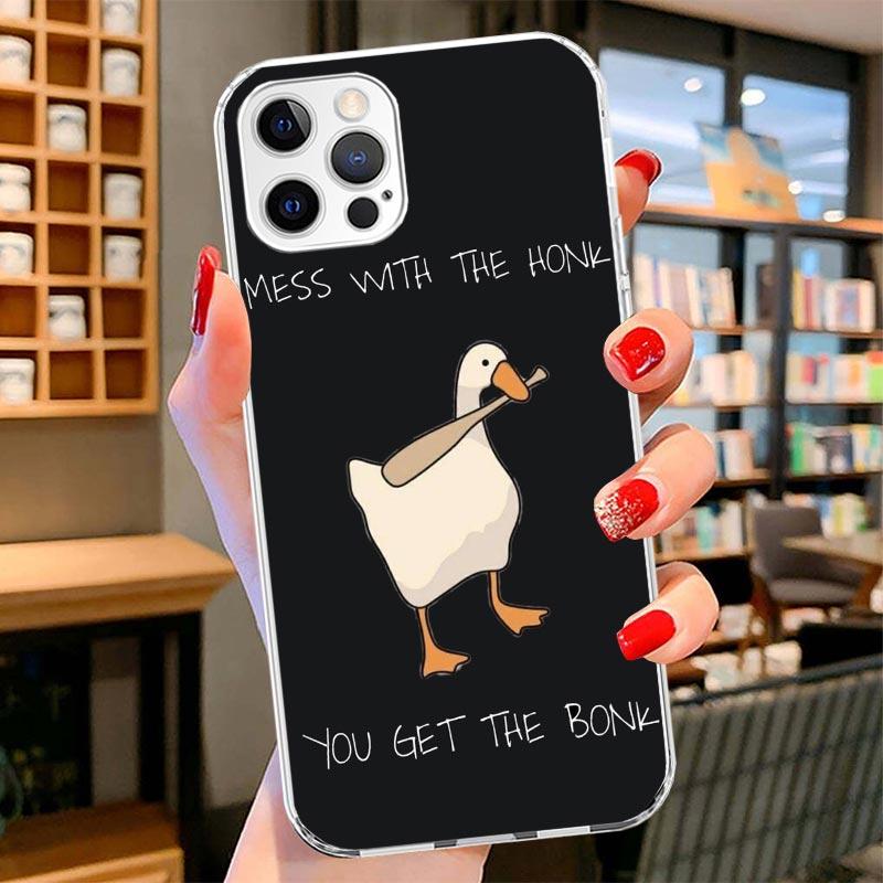 Cartoon Duck Goose Game Cover Phone Case For iPhone 16 17 Air 15 14 Pro Max 16E Phone Case 13 Mini 12 11 7 SE 8 Print Pattern Fi