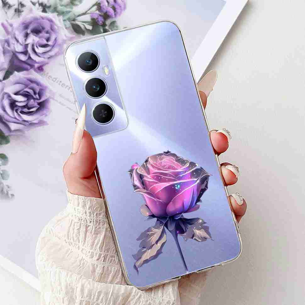 Für Realme C65 4G 2024 Hülle Weiche Silikon Bunte Schmetterling Hülle Für Realme C 65 C65 Fundas RMX3910 Vollständige Schutzhülle
