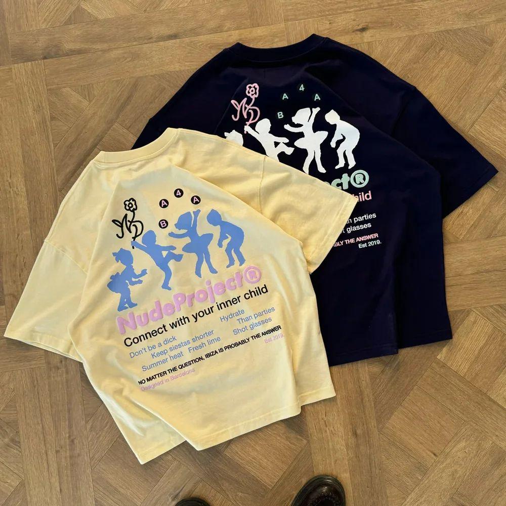 Neuer Heißer Verkauf Trendiges Bedrucktes Nude Project Herren Damen Urlaubs Designer T-Shirt Marken Street Baumwolle Oversized Kurze Ärmel Oberteil