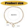 Large O Chain Heart Necklace Chic Gold or Silver Tone Necklace Jewelry with Heart Pendant for Formal Event