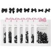 Black & White 3D Resin Ribbon Bow Nail Art Accessories (30pcs)