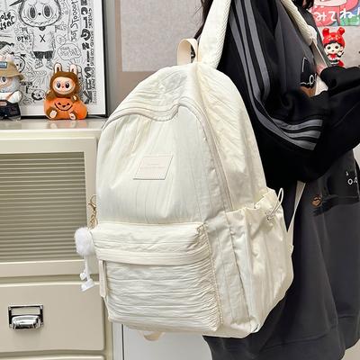 Schoolbag Solid Color Backpack 1011 New Junior High School Girls High School College Students School Bag Women Travel Lightweight Small Backpack