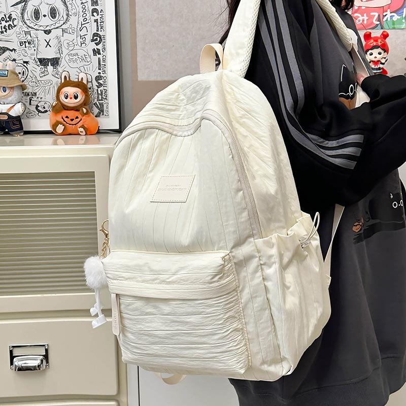Schoolbag Solid Color Backpack 1011 New Junior High School Girls High School College Students School Bag Women Travel Lightweight Small Backpack