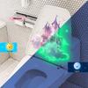 M-Luminous Dolphin Panda Rabbit Animal Flower Toilet Sticker Self-Adhesive Pvc Bathroom Home Decoration Green Dream Fun Pattern