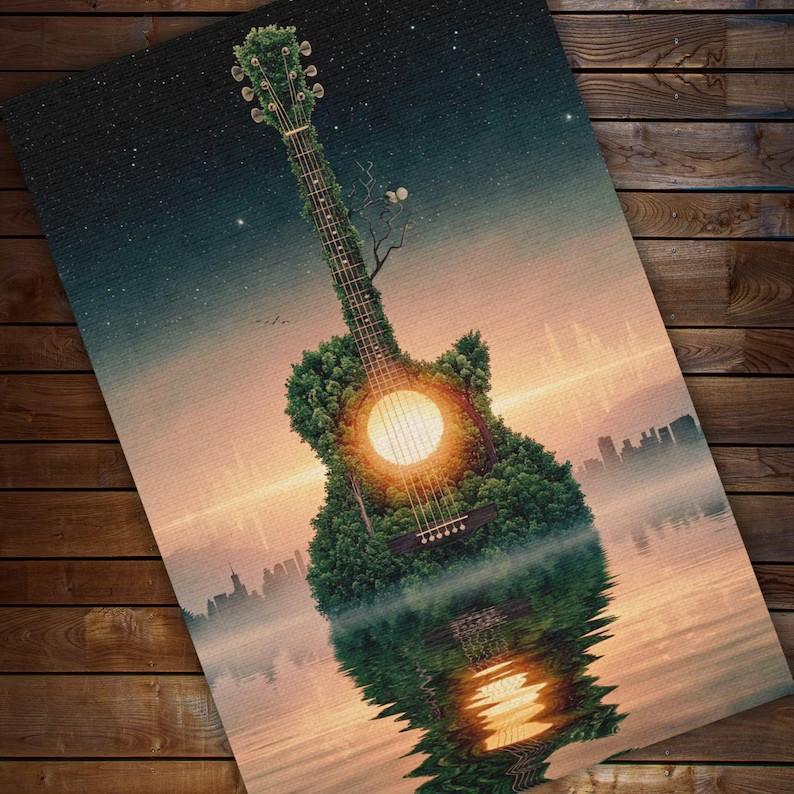 Train Guitar Pattern Carpet Guitar Enthusiasts Home Decoration Creative Guitar Elements Carpet Living Room Bedroom Warmth Rug