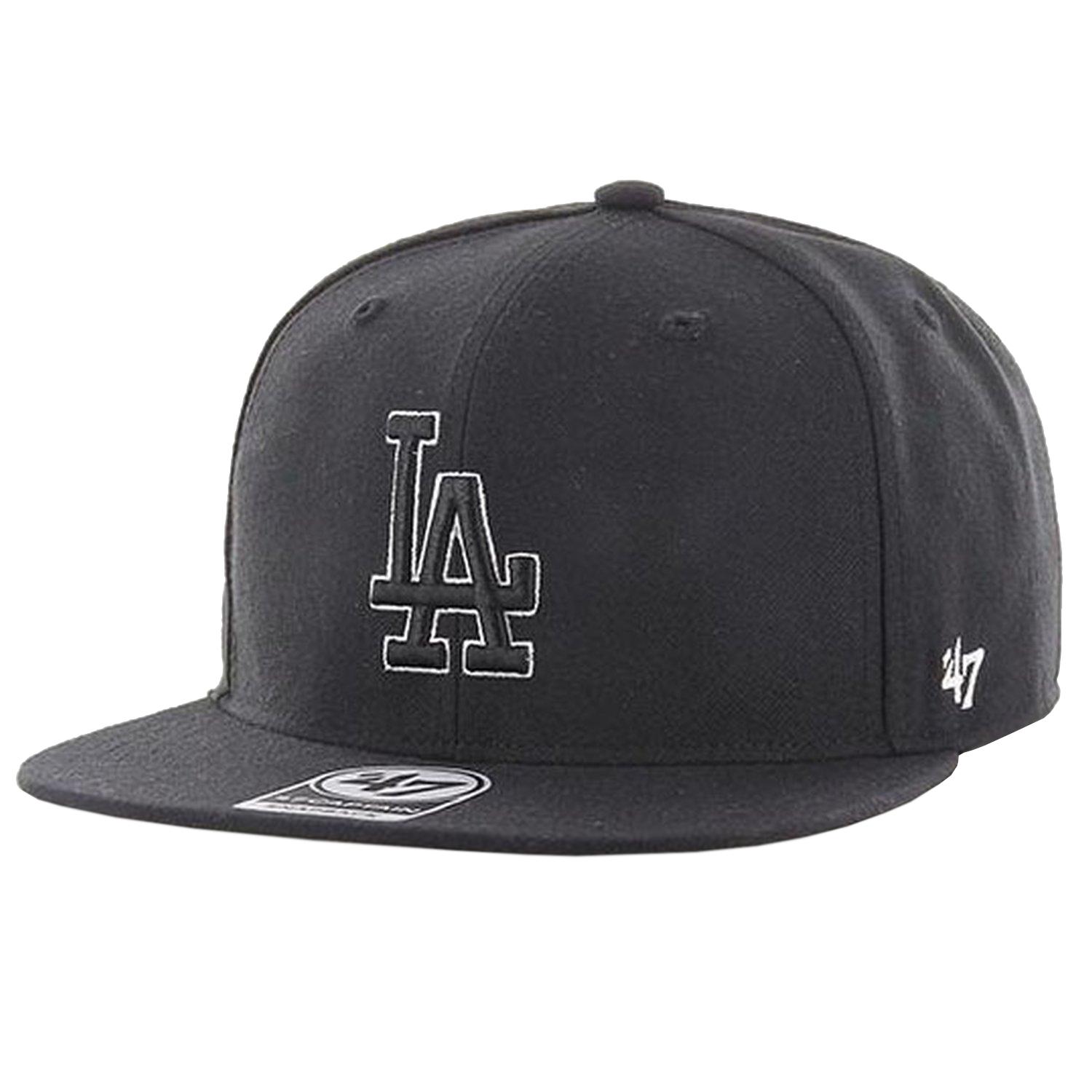 47 BRAND Gorra de capitán 47 No Shot 47 de Los Angeles Dodgers, gorra negra para hombre One size negro