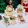 1/30PCS Christmas Greeting Cards Foldable Postcards New Year Party Bronzing Winter Gifts Paper Cards Home Envelope Decorations