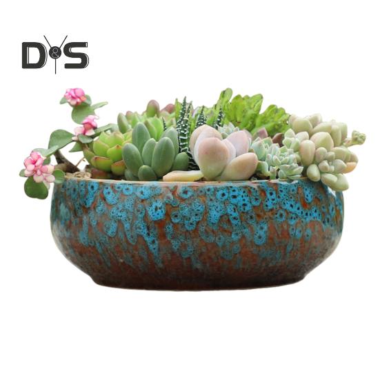 

Керамическая чаша-лото для водных растений, герметичный гидропонный цветочный горшок, высокотемпературная керамическая чаша для суккулентов, аквариум синий
