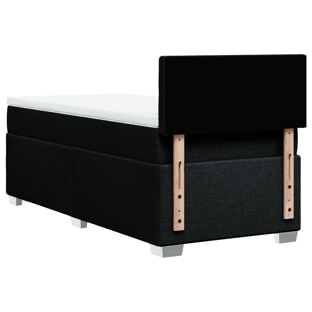 Box Spring Bed with Mattress Black 80x200 cm Fabric