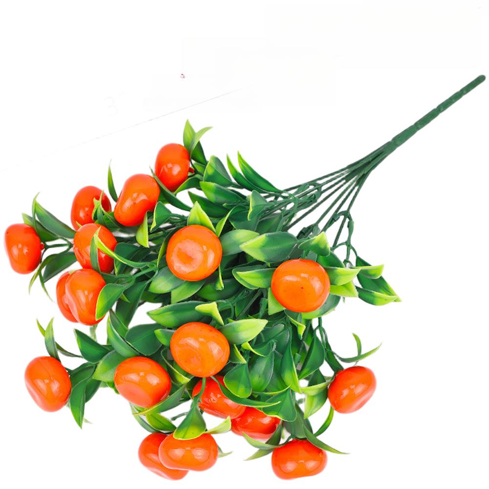 1 Pcs 7 Prong Faux Lucky Fruit Artificial Plants Plastic Grass For Wedding Hotel Home Decoration Accessories