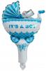 Balon Foliowy Wózek Niebieski Baby Shower, 50X30Cm