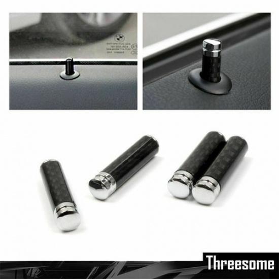 4x Carbon Fiber Car Interior Door Lock Knob P Cover Change for BMW 3 4 5 7