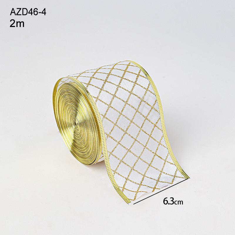 New 2M Christmas Ribbon Lmitation Linen Xmas Gift Fabric Swirl Ribbon Plaid Bow Snowflake DIY Accessories Christmas Tree Ribbon