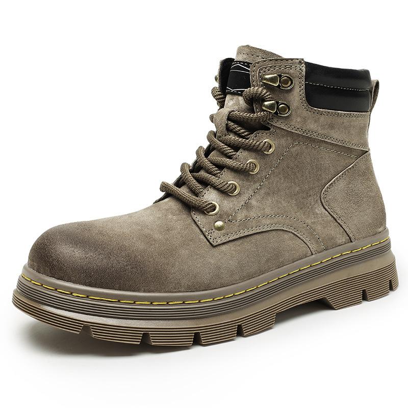 

Модные и высококачественные 2025 большого размера новые ретро рабочие ботинки из натуральной кожи ботинки Мартин мужские американские ботинки из ревеня 45 хаки