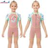 Children's Diving Suit 2MM Warm Girls 'swimsuit One-piece Short-sleeved Snorkeling Surfing Sunscreen Jellyfish