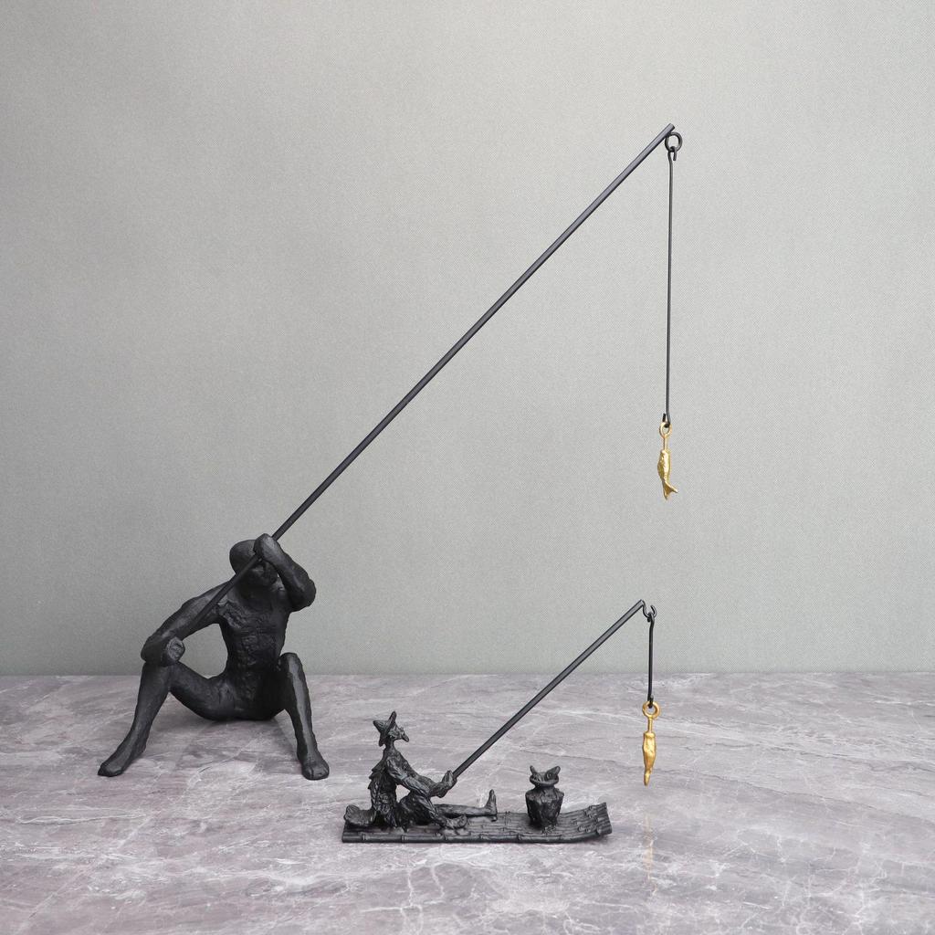 Minimalist Resin Bubble-Blowing Boy Figure for Home Décor
