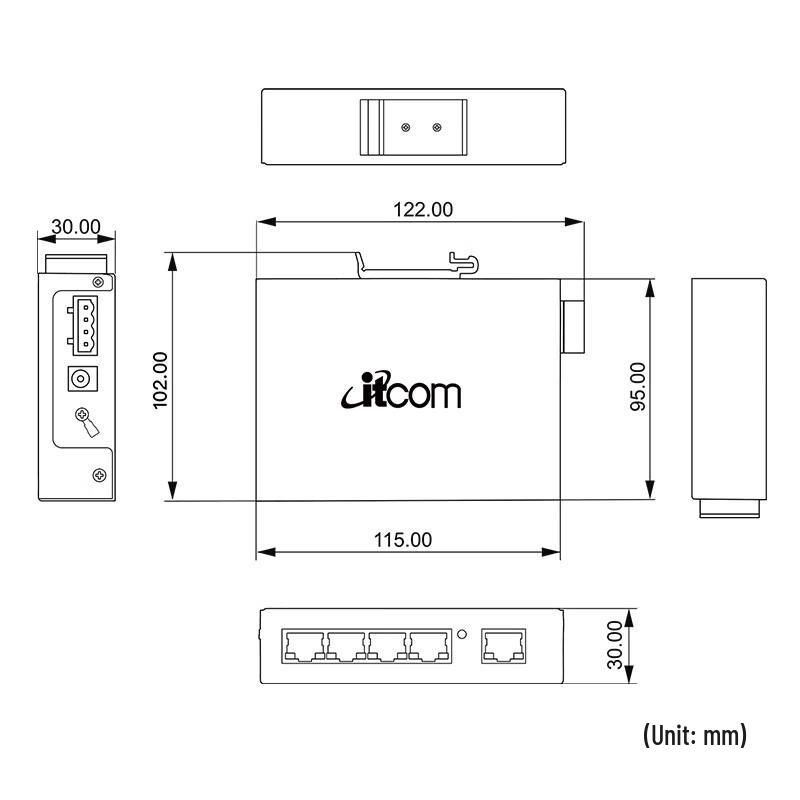 Aidikon 5-Port 100Mbps Industrial Ethernet Switch