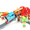 Non-Toxic Big Size Building Blocks Compatible Train Sets Diy Railway Track Assemble Interactive Educational Bricks Toys For Children Gift