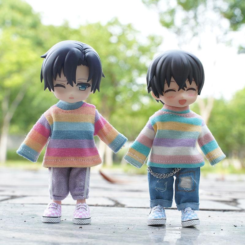 OB11 Doll Clothes Cute Bear Rabbit Collar Short Sleeve Shorts Coat for Obitsu11, Molly, GSC, YMY, 1/12bjd Clothes Accessories