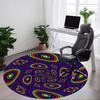 1 Stück Psychedelische Kreise Stuhlteppich für Büro Rutschfest, Maschinenwaschbarer Teppich für Büro, Zimmer Urlaubsdekoration für Weihnachten, Geburtstag Polyester