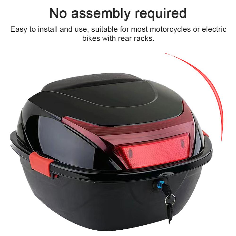 Aumotop 28L Motorcycle Tail Box Rear Trunk Large Capacity Motorbike Luggage Storage Case Waterproof