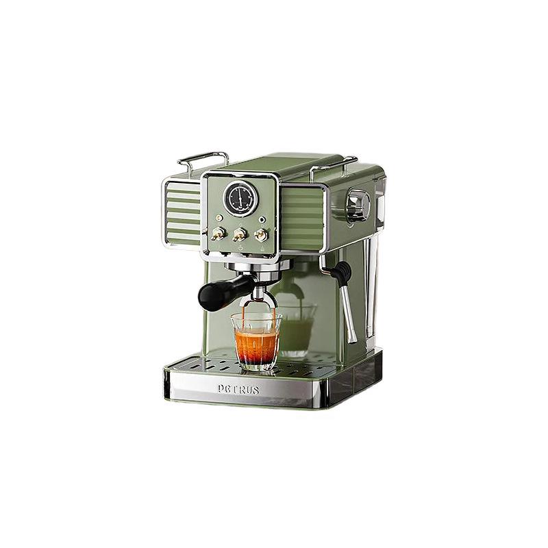 Retro Green Semi-Automatic Italian Coffee Machine