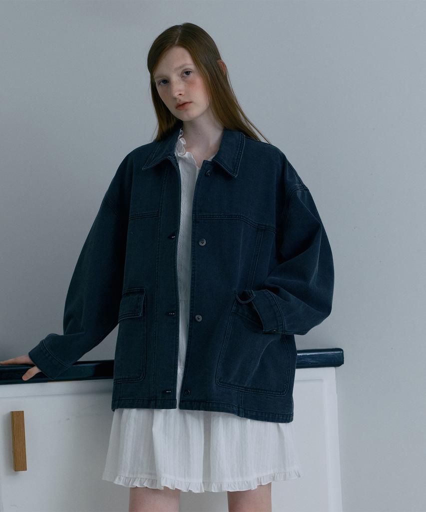 Jucyjudy J Oversized Half Black Denim Jacket Jyjk621C