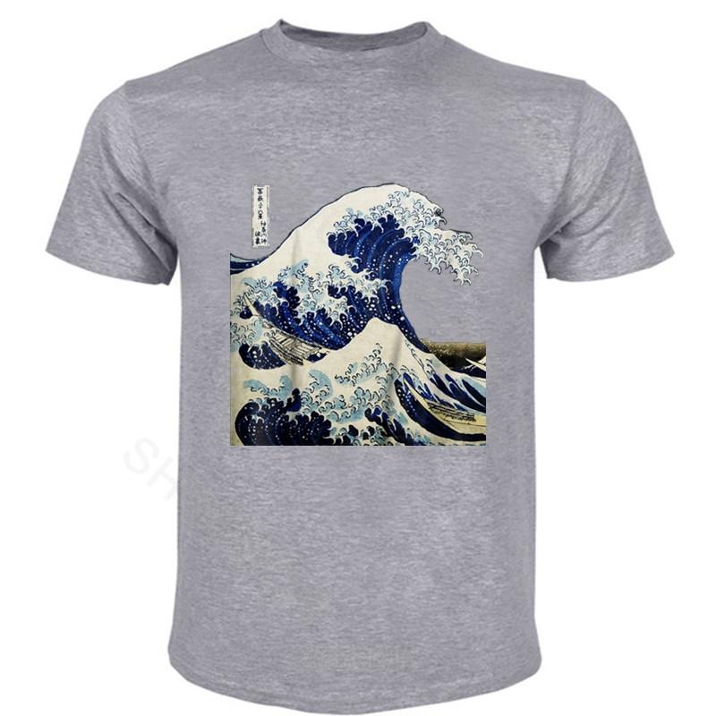 

Kanagawa Japanese The Great Wave summer O-neck T Shirt Vintage Graphic shubuzhi brand men cotton t-shirt drop shipping 4XL