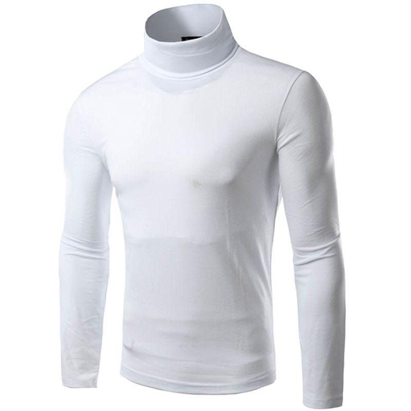 Classic Mens Slim Fit High Neck Knitted Sweater Comfortable Turtleneck Jumper