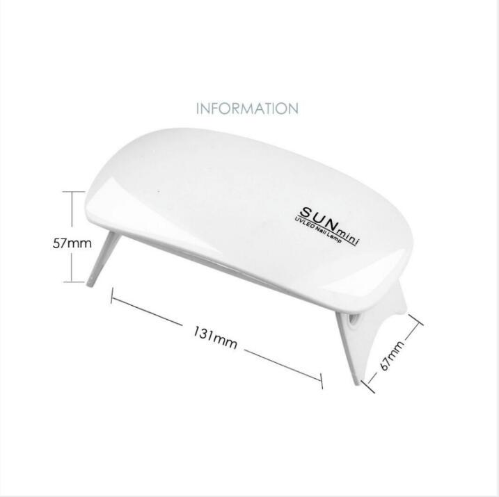 6W Mini Portable LED Sunlight UV LED Lamp Nail Gryer With USB Cable Mouse Designed Lightweight