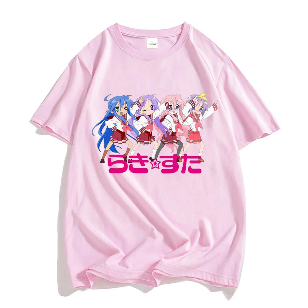 Anime Lucky Star Konata T-Shirt Cartoon Männer/Frauen Ästhetik Vintage Auto T-Shirt Unisex Manga Print Oversize Tops Baumwoll-T-Shirt