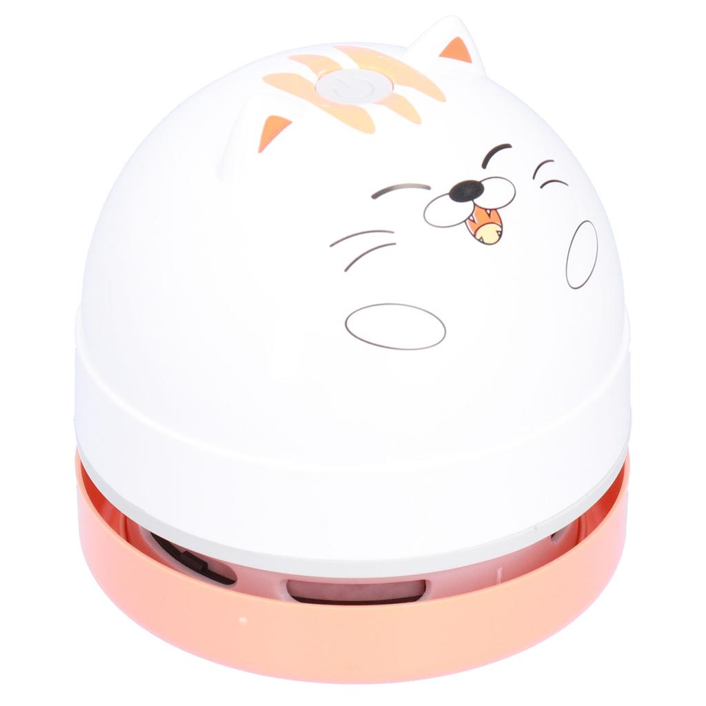 Cute Animal Design Desktop Vacuum Cleaner USB Charging Mini Dust Catcher for ChildrenCat Pattern