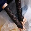 Thin Ultra Wedding Floral Silky Women Fingerless Mitten Thin Gloves Long Lace Gloves Women Gloves