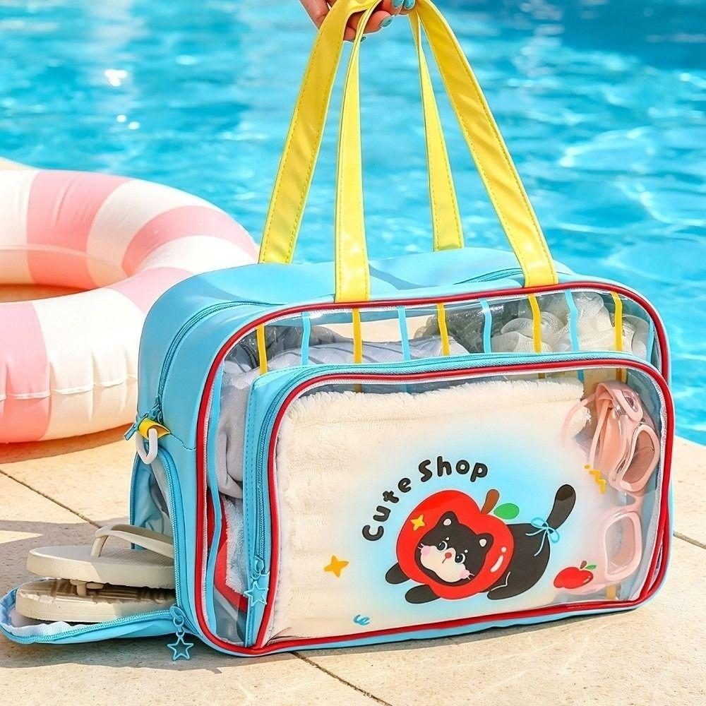 Wet Dry Separation Swim Handbag Shoe Compartment Travel Beach Bag Girls Toiletry Bag Outdoor Use