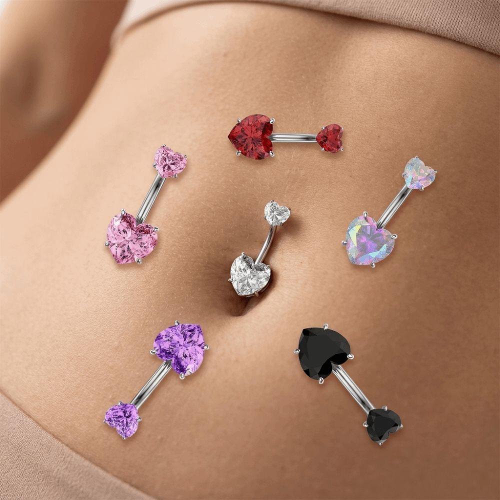 Heart Belly Piercing Internal Thread Body Jewelry Sexy Navel Rings  Girl