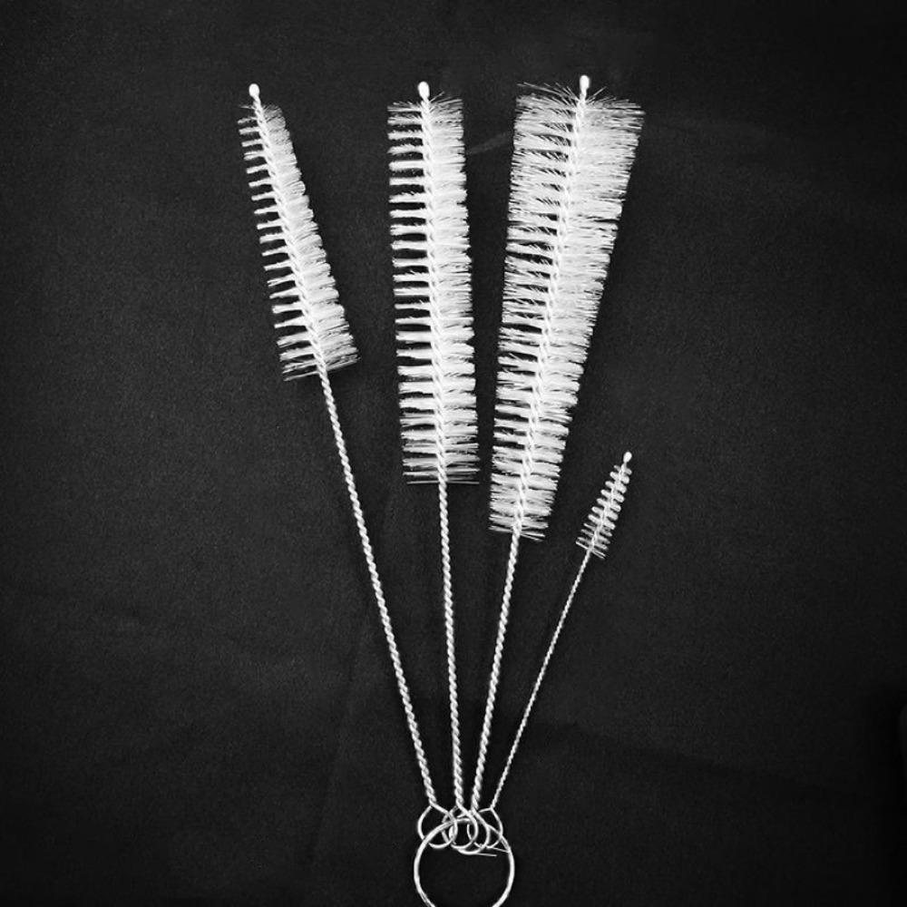 4 шт./комплект Щетки с нейлоновой щетиной для носика чайника Глубокая очистка Многоцелевая Щетка для горлышка чайника Гибкая Щетка-насадка для кондитерского мешка