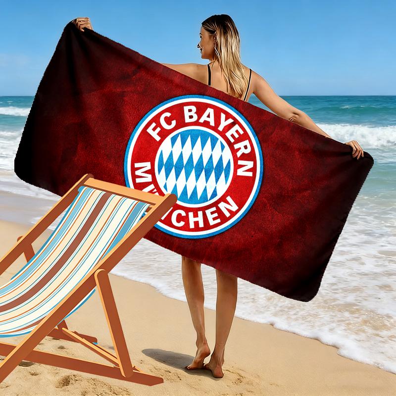 Asciugamano da Spiaggia con Stampa FC Bayern Monaco, Asciugamano Grande Morbido Asciugatura Rapida per Spiaggia Campeggio Nuoto
