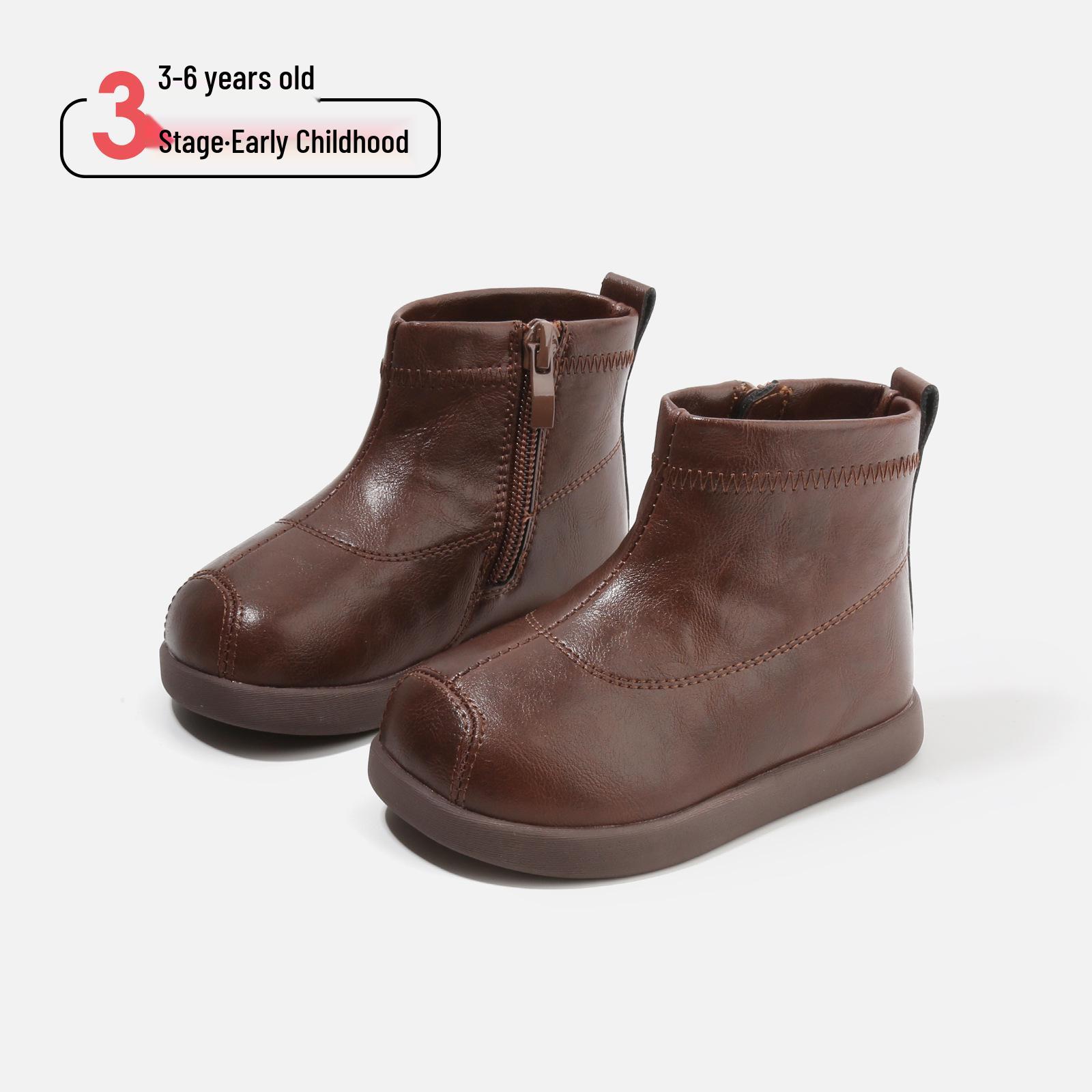 

Fluffy Leather Boots for Kids: Simple Autumn/Winter Boots for Boys and Girls Factory Order Size 22-25 (100 pairs)