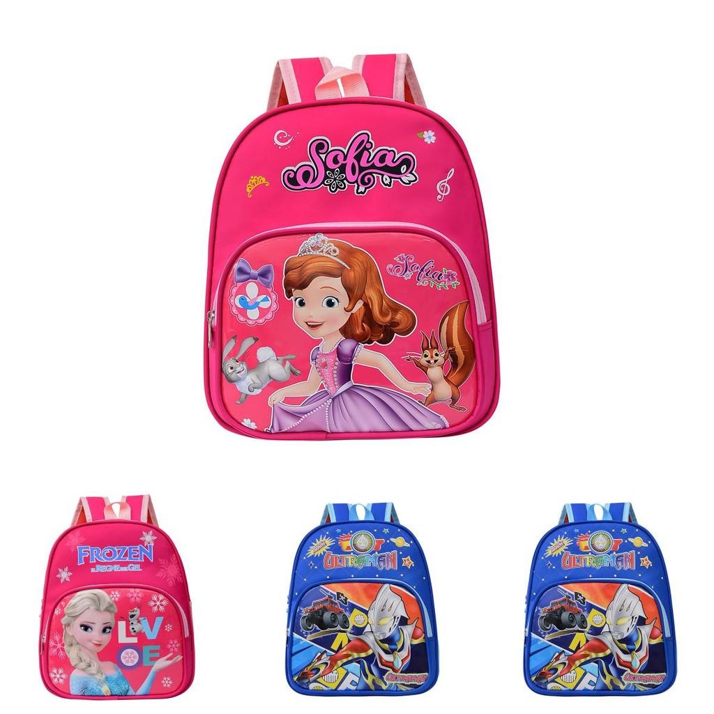 Oxford Cloth Anti-theft Kids Backpack With Frozen Spiderman Iron Man Graphics