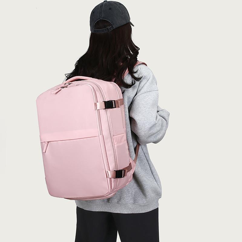 Girls' Multifunctional Backpack, Travel Backpack, Large Capacity Solid Color Waterproof Luggage Bag, Short Distance Business Trip