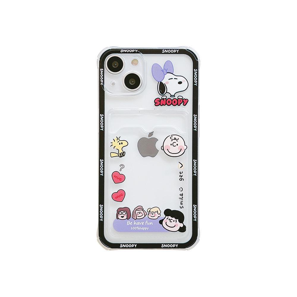 Cartoon Puppy iPhone Case for 11/13/15 Pro Max XS Max XR with Card Slot, Apple 14-Compatible.