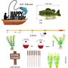 Fishing Cake Topper 20pcs Gone Fishing Cake Topper With Bass Reed For Fisherman Themed Decoration And Retirement Party Supplies
