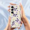 For Samsung Galaxy S25 Case Purple Butterflies Pattern Printing Straight Edge TPU Phone Back Cover