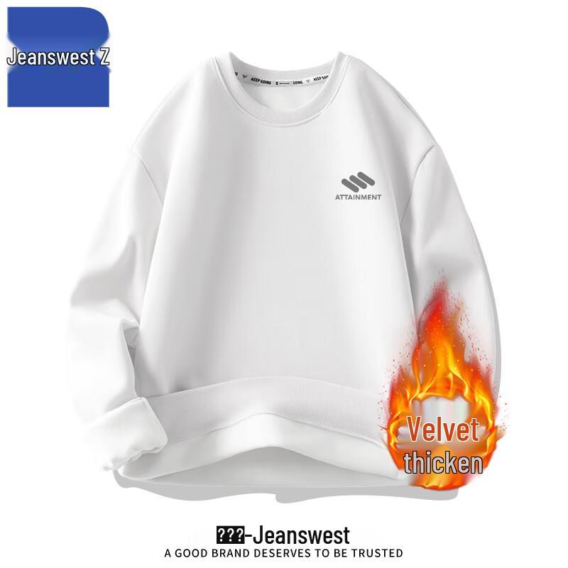 Jeanswest Men's Winter Fleece-Lined Round Neck Sweatshirt ANJ14